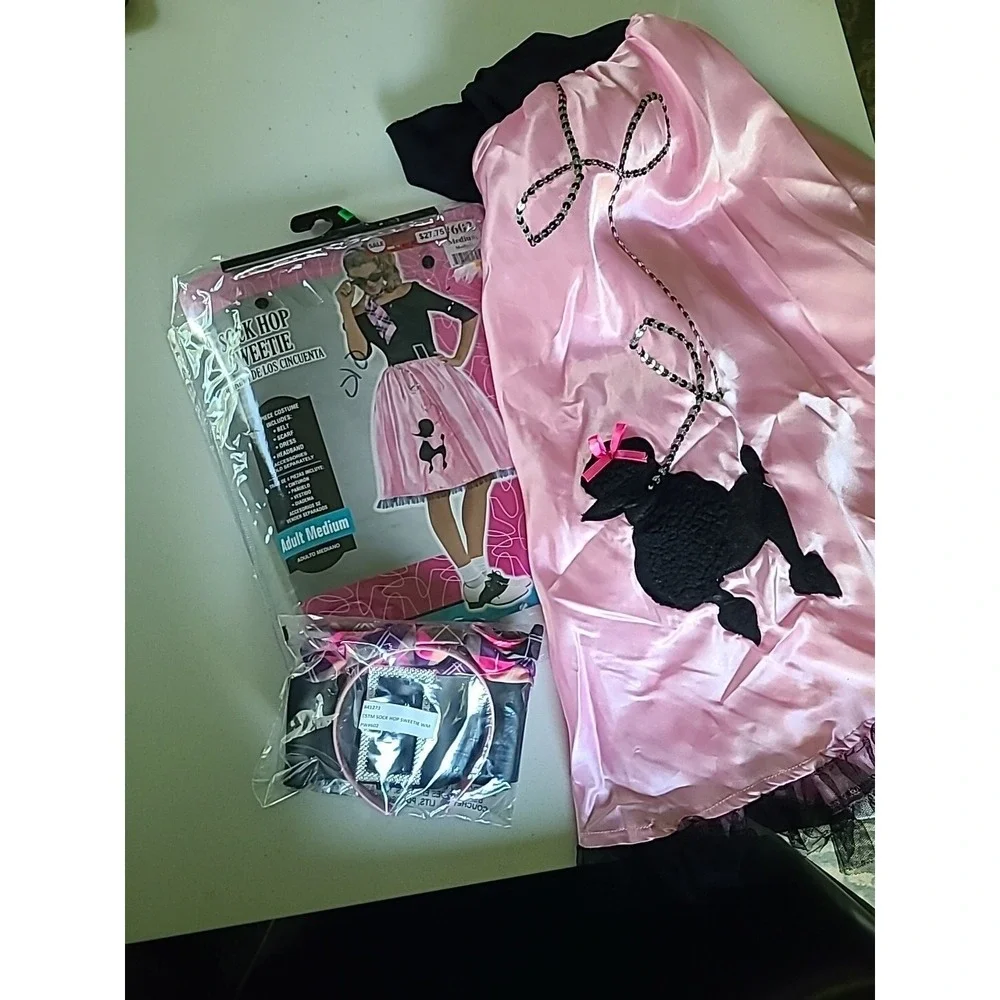 Sock Hop Sweetie Costume Adult Medium Size 6 50s poodle skirt halloween demure